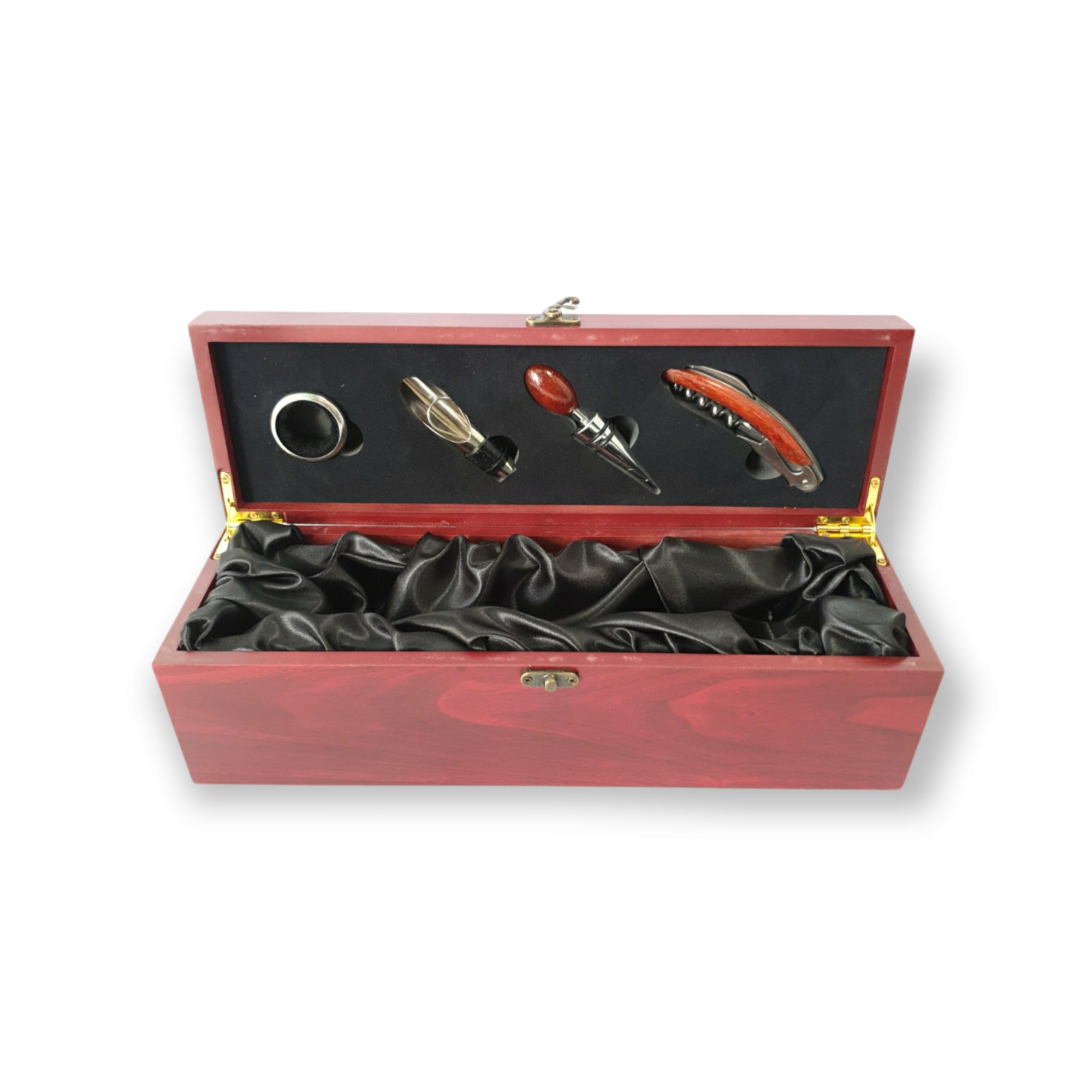 Caja De Madera Para Botella De Vino Set 4 Piezas