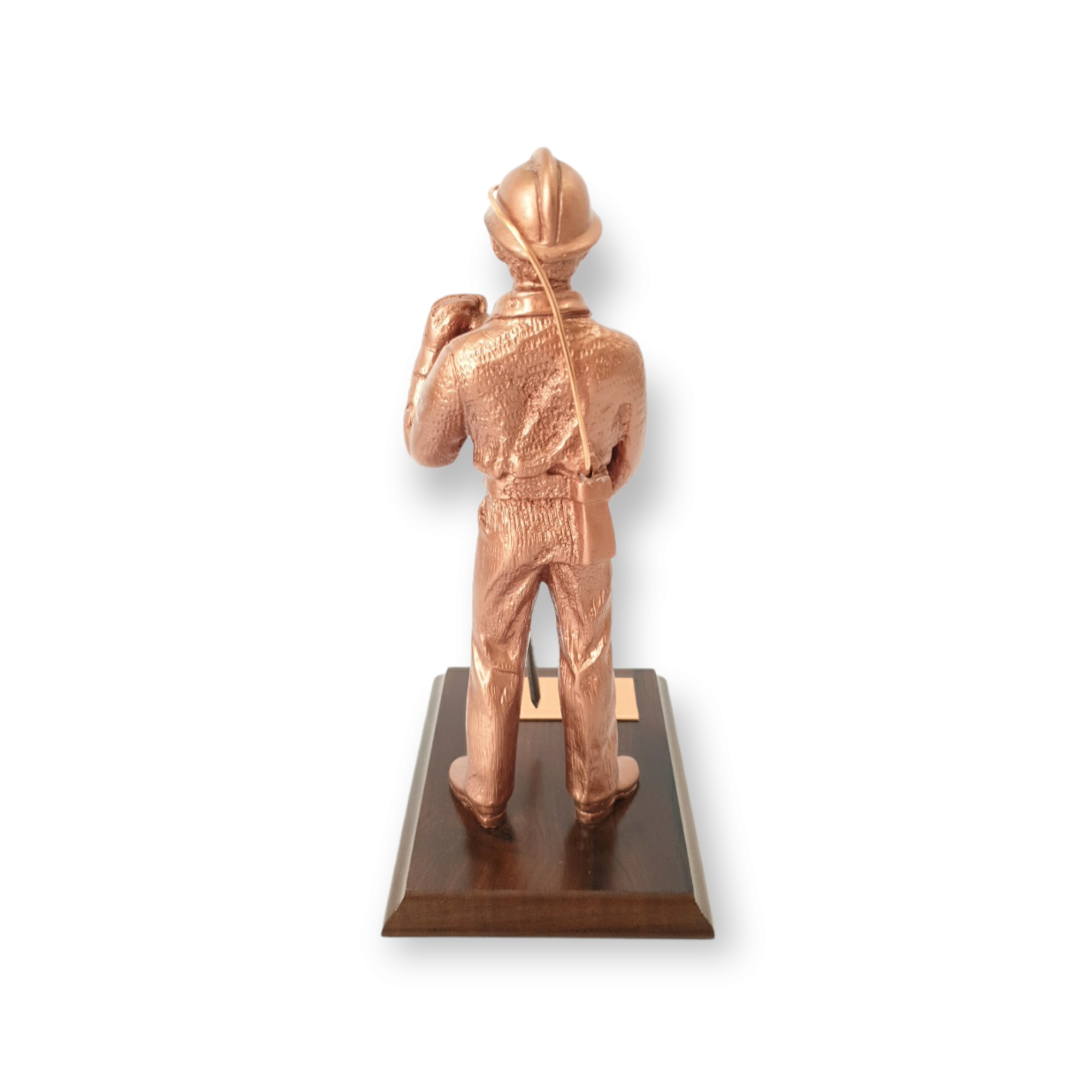 Figura De Minero Con Perforadora, Base Madera
