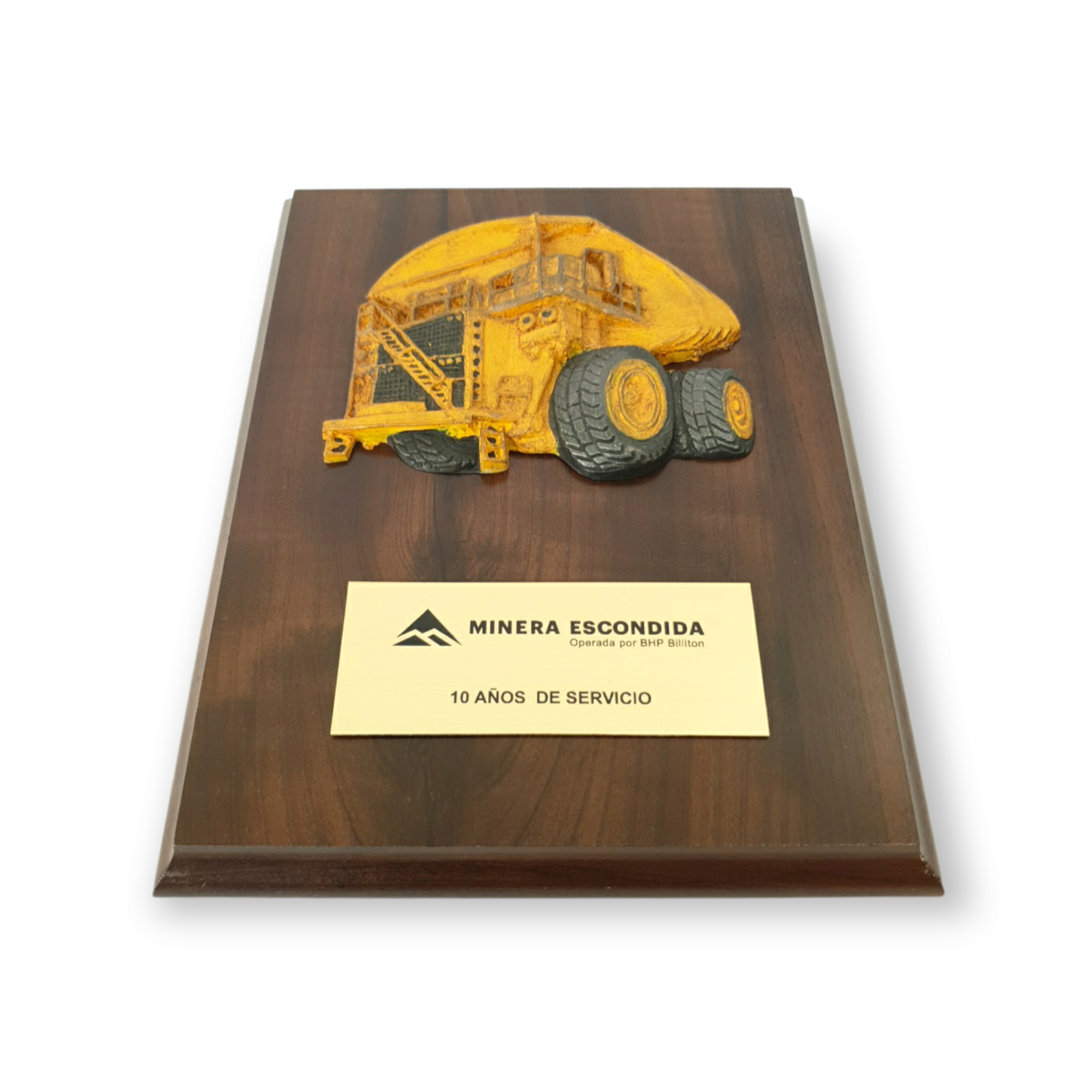 Galvano Camion Gran Mineria De Resina Sobre Relieve, Placa Grabada
