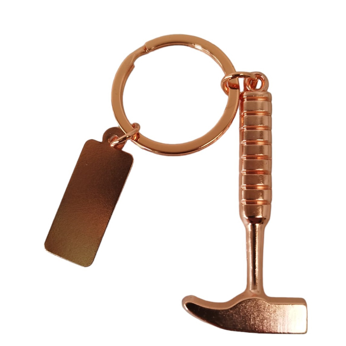 Llavero Martillo Geologo Cobrizado, Con Mini Placa Grabada