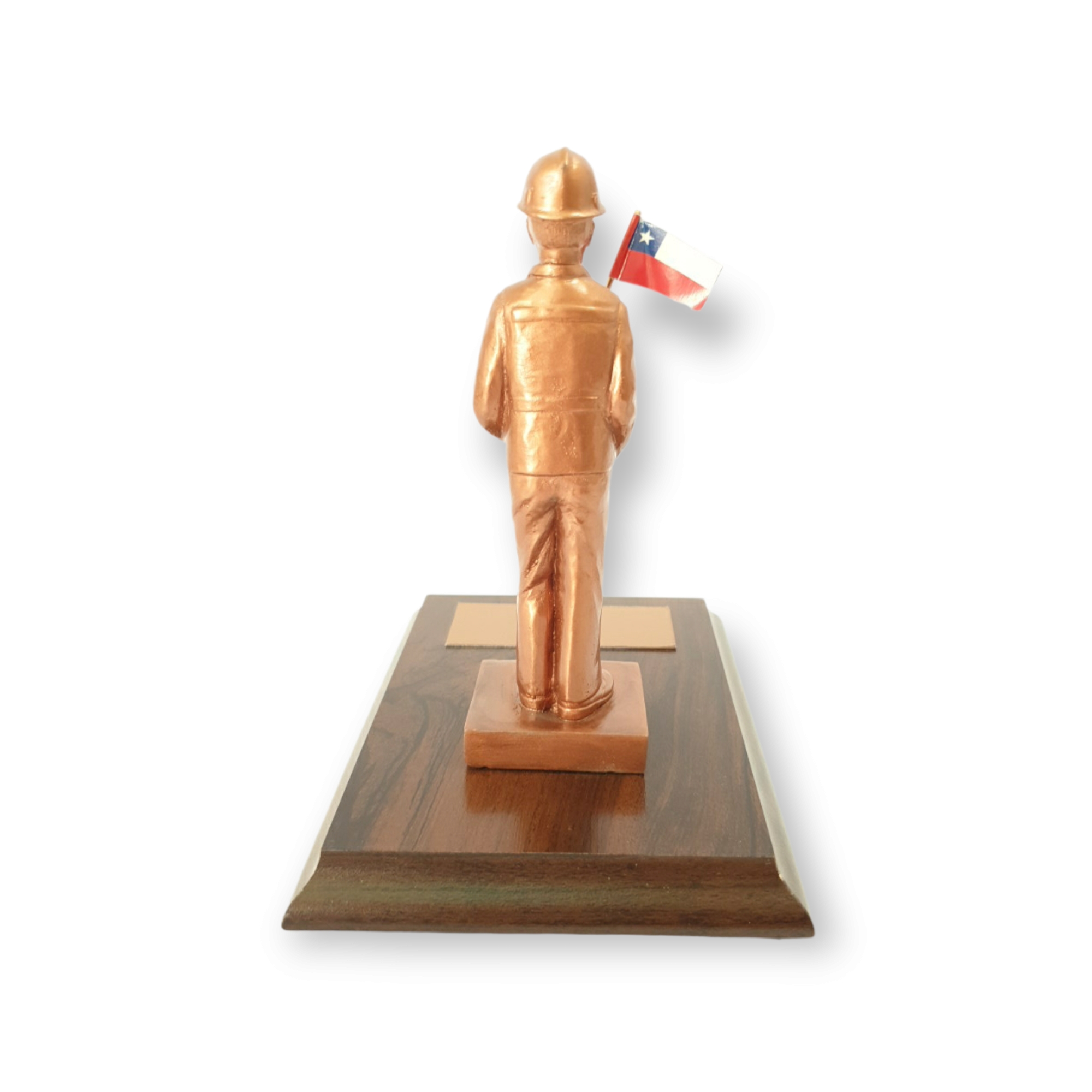 Minero De Resina Base Madera, Placa Grabada