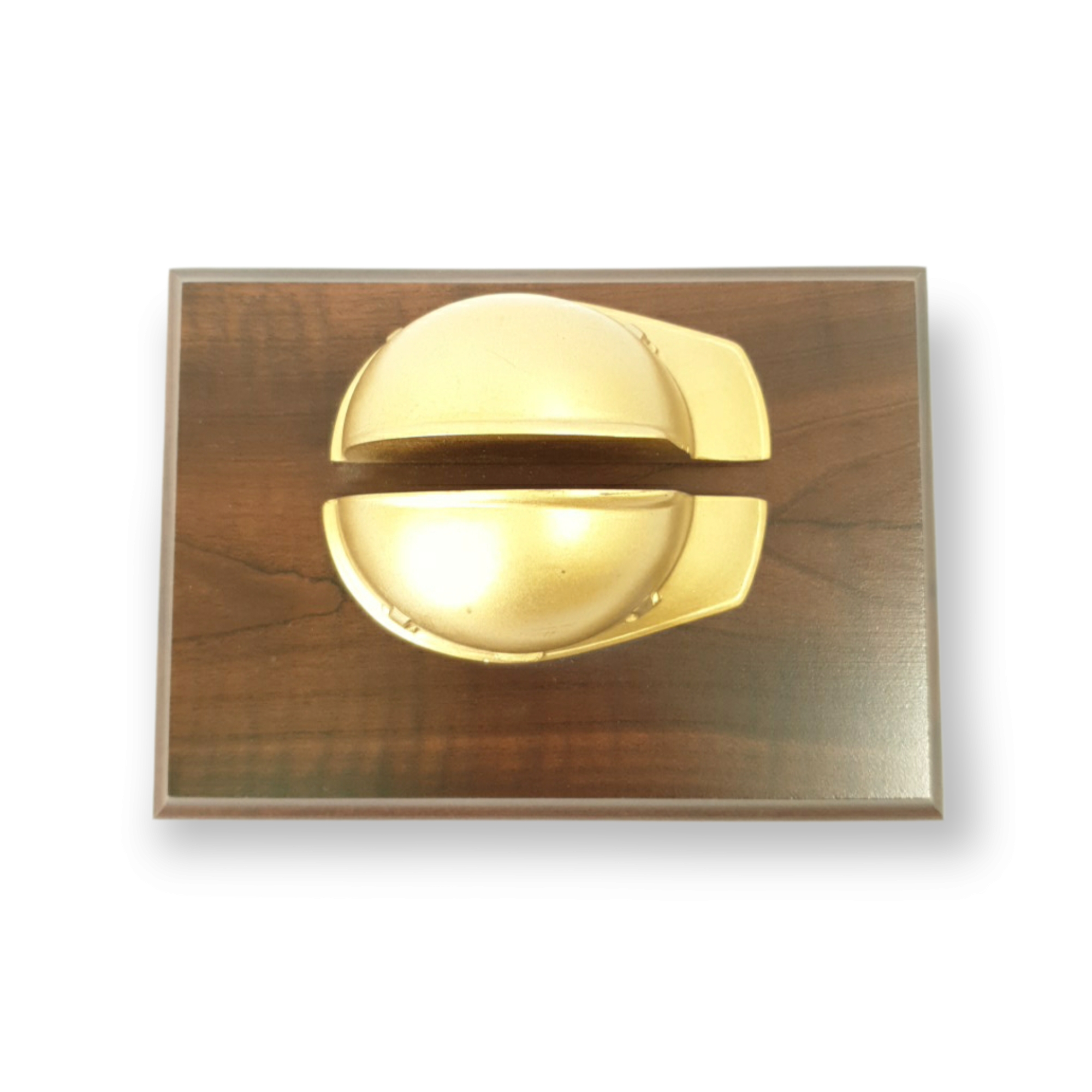 Portacartas Casco De Resina, Base De Madera